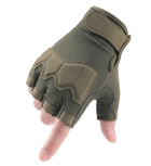 Тактические перчатки без пальцев L на липучке FQTAC039 Зеленый (2399412) Kali - изображение 3