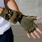 Тактические перчатки без пальцев L на липучке FQTAC039 Камуфляж (2399411) Kali - изображение 3