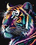 Картина по номерам Животные. Фантастический тигр, с красками металлик extra, 40х50см, в термопакете, Идейка (КНО6527-mt)