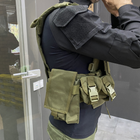 Плитоноска / бронежилет Yakeda зразка НАТО, Темна Олива, сумки під магазини, гранату, бк, адмін. на Моллі - зображення 3