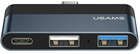 Adapter Usams HUB USB 2.0/USB 3.0/USB-C Grey (6958444945613) - obraz 1