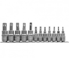 Набор торцевых головок 1/4 3/8 с битами Torx 12 шт. Размеры: от Т8 до T55, YATO, (YT-04331)
