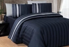 Постельное белье First Choice. Deluxe Dark Satin Artwel Navy Blue-Евро