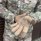 Плотные перчатки SoftShell с защитными накладками и антискользящими вставками койот размер - изображение 5