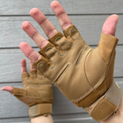 Перчатки с открытыми пальцами и антискользящими накладками песочные размер M - изображение 5
