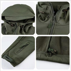 Мужской Костюм Soft Shell с полиуретановой мембраной / Куртка + Брюки с флисовой подкладкой олива размер M - изображение 3