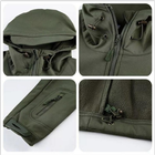 Мужской Костюм Soft Shell с полиуретановой мембраной / Куртка + Брюки с флисовой подкладкой олива размер 3XL - изображение 3
