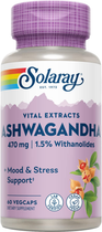 Naturalny suplement diety Solaray Ashwagandha 470 mg 60 kapsułek (0076280850703)