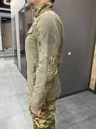 Армейська кофта флісова WOLFTRAP, тепла, розмір 3XL, Олива, Камуфляжні вставки на рукава, плечі, кишені - зображення 3