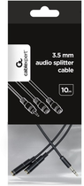 Kabel Cablexpert 3.5 mm audio splitter, 10 cm Black (CCA-415-0.1M) - obraz 4