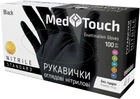 Рукавички оглядові MedTouch Standard нітрилові текстуровані Нестерильні без пудри розмір XL 100 шт Чорні (4820269740051) - зображення 1