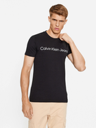 Koszulka męska bawełniana Calvin Klein Jeans J30J322552-BEH S Czarna (8719856760366) - obraz 1