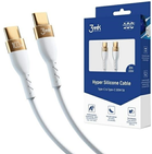 Kabel 3MK USB Type-C-USB Type-C 2 m White (5903108464598) - obraz 1