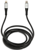 Кабель для быстрой зарядки Tumi USB Type-C-Apple Lightning 1.5 м Black (3666339100643) - зображення 1