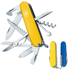 Швейцарский нож Victorinox HUNTSMAN UKRAINE 91мм/15 функций, желто-синие накладки - изображение 2