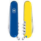 Швейцарський ніж Victorinox WAITER UKRAINE 84мм/9 функцій, синьо-жовті накладки - зображення 6