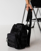 Чоловічий нагрудний слінг, сумка багатофункціональна чорна - зображення 2