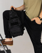 Чоловічий нагрудний слінг, сумка багатофункціональна чорна - зображення 4