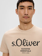 T-shirt męski bawełniany s.Oliver 10.3.11.12.130.2152232-82D1 L Beżowy (4099975524303) - obraz 4