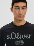T-shirt męski bawełniany s.Oliver 10.3.11.12.130.2152232-99D2 S Czarny (4099975524402) - obraz 4