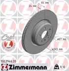 Тормозные диски ZIMMERMANN 150294620 BMW 5 Series, X3, 7 Series 34216860925, 34206880079, 42431WAA01