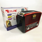 Портативная колонка,радиоприемник Golon RX-455S USB / аккумулятор солнечная панель. Красный с черным