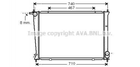 Радиатор охлаждения двигателя AVA COOLING HYA2148 Hyundai H-1 253104A110, S253104A110