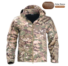 Тактическая куртка Soft Shell Multicam софтшел, армейская, мембранная, флисовая, демисезонная, военная, ветронепроницаемая куртка с капюшоном р.L - изображение 1