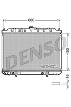 Радиатор охлаждения двигателя DENSO DRM46008 Nissan X-Trail 214608H303, 214609H300