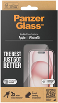 Захисне скло Panzer Glass Ultra-Wide Fit + EasyAligner для Apple iPhone 15 антибактеріальне Black (5711724028090) - зображення 4