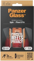 Захисне скло Panzer Glass Ultra-Wide Fit Privacy для Apple iPhone 15 Pro Black (5711724128103) - зображення 4