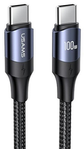 Kabel Usams U71 USB Typ-C na USB Typ-C 2m 100 W PD Fast Charge Czarny (6958444973340) - obraz 1