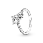 Серебряное кольцо "Два сердца" 191198C01 50.
