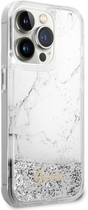 Etui plecki Guess Liquid Glitter Marble do Apple iPhone 14 Pro Max White (3666339127336) - obraz 3
