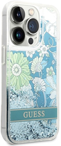 Панель Guess Flower Liquid Glitter для Apple iPhone 14 Pro Max Зелений (3666339088453) - зображення 3