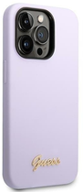 Etui plecki Guess Silicone Vintage Gold Logo do Apple iPhone 14 Pro Max Purple (3666339064990) - obraz 3