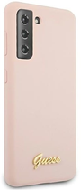 Etui plecki Guess Silicone Script Metal Logo do Samsung Galaxy S21 Plus Pink (3700740495865) - obraz 3