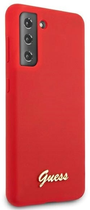Etui plecki Guess Silicone Script Metal Logo do Samsung Galaxy S21 Plus Red (3700740495803) - obraz 3