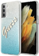 Etui plecki Guess Glitter Gradient Script do Samsung Galaxy S21 Plus Blue (3700740496015) - obraz 1