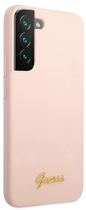 Etui plecki Guess Silicone Script Metal Logo do Samsung Galaxy S22 Plus Pink (3666339042455) - obraz 3
