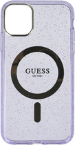 Etui plecki Guess Glitter Gold MagSafe do Apple iPhone 11 Purple (3666339125608) - obraz 1