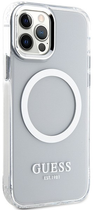 Etui plecki Guess Metal Outline Magsafe do Apple iPhone 12/12 Pro Silver (3666339169947) - obraz 3