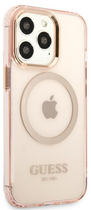 Etui plecki Guess Gold Outline Translucent MagSafe do Apple iPhone 13/13 Pro Pink (3666339057114) - obraz 3