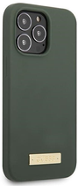 Etui plecki Guess Silicone Logo Plate MagSafe do Apple iPhone 13/13 Pro Khaki (3666339056957) - obraz 3