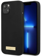 Etui plecki Guess Silicone Logo Plate MagSafe do Apple iPhone 13 mini Black (3666339056810) - obraz 1