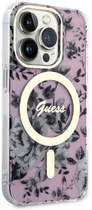 Etui plecki Guess Flower MagSafe do Apple iPhone 14 Pro Pink (3666339115579) - obraz 3