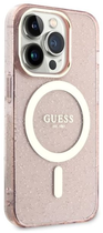 Etui plecki Guess Glitter Gold MagSafe do Apple iPhone 14 Pro Pink (3666339125882) - obraz 3