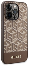 Etui plecki Guess G Cube Stripes MagSafe do Apple iPhone 14 Pro Brown (3666339112486) - obraz 3