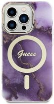 Etui plecki Guess Golden Marble MagSafe do Apple iPhone 14 Pro Purple (3666339115852) - obraz 2