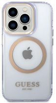 Etui plecki Guess Gold Outline Translucent MagSafe do Apple iPhone 14 Pro Purple (3666339069568) - obraz 3